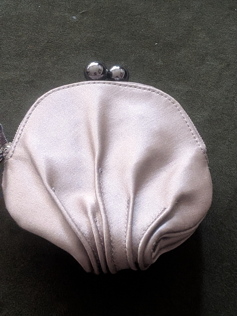 Satin Shell-Style Women's Clutch in Light Champagne Grey